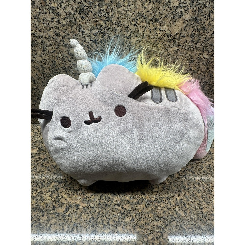 2017 Pusheenicorn Pusheen Unicorn Cat Plush Stuffed Animal Gray Rainbow Tail